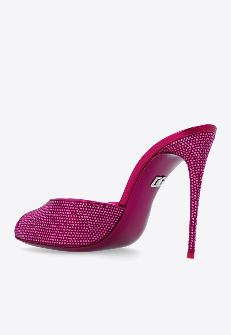 Dolce & Gabbana 115 Crystal-Embellished Mules CR1574 AO185-8Z432 Pink