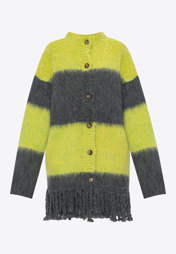 Etro Fringe-Stripe Knitted Cardigan D11524 9253-700 Multicolour