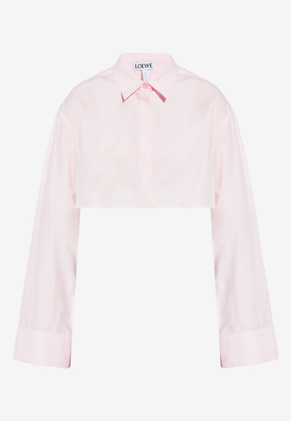 Loewe Long-Sleeved Cropped Shirt Pink S540Y05X67 0-COTTON CANDY
