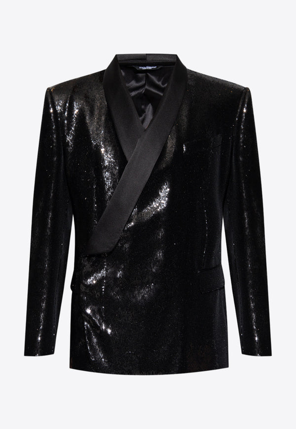 Dolce & GabbanaAll-Over Sequined BlazerG2RR4T FLSIM-N0000Black