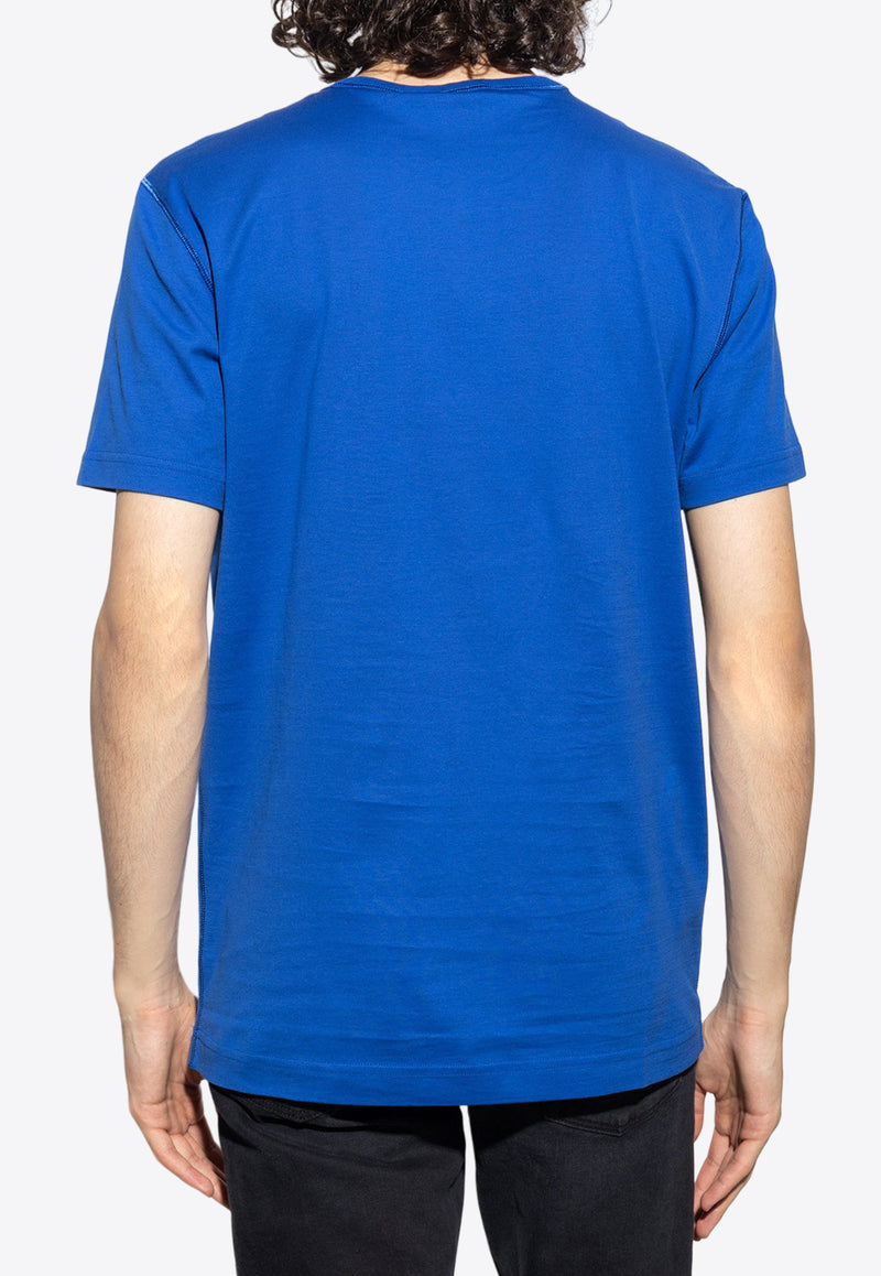 Dolce & Gabbana Crewneck Logo-Plaque T-shirt G8PT1T G7F2I-BA232 Navy blue