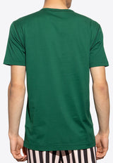 Dolce & Gabbana Crewneck Logo-Plaque T-shirt G8PT1T G7F2I-V0340 Green