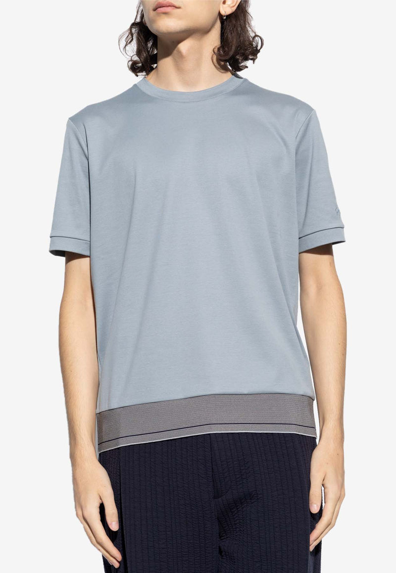 Giorgio Armani Short Sleeved T-shirt with Contrast Hem 3DSM52 SJFBZ-U8EC