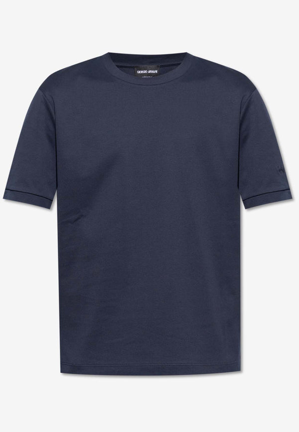 Giorgio Armani Logo-Embroidered Short Sleeved T-shirt 3DST53 SJFBZ-UBWF