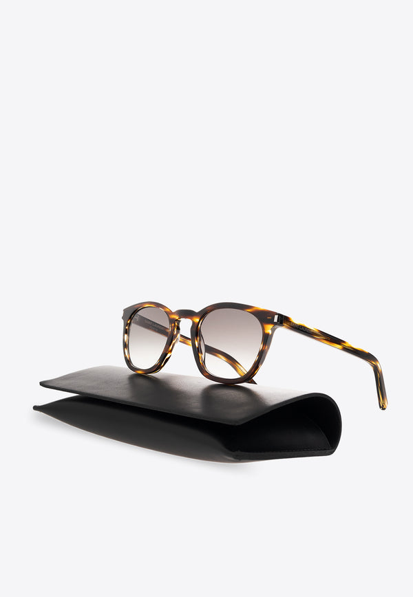 Saint Laurent Acetate Round-Framed Sunglasses Gray 419691 Y9956-2343