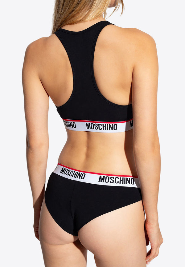 Moschino Logo-Tape Sports Bra Black 232V6 A0881 4402-0555