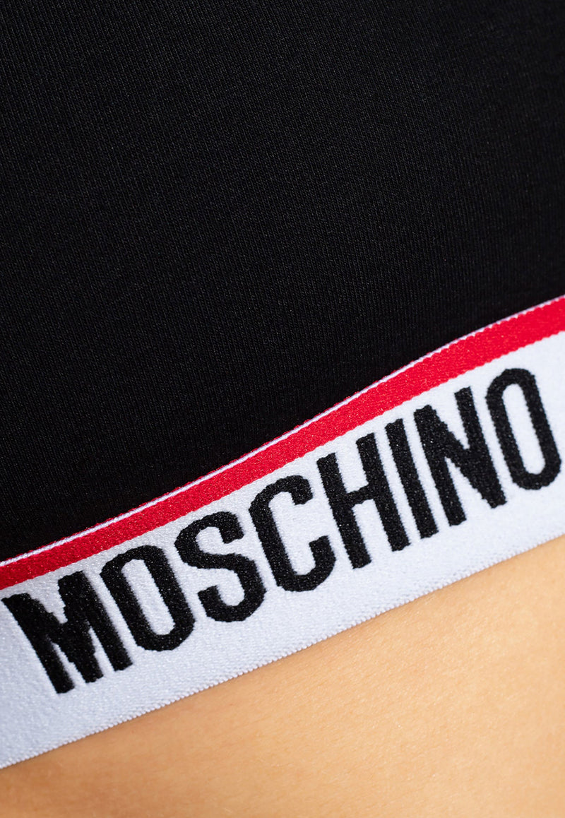Moschino Logo-Tape Sports Bra Black 232V6 A0881 4402-0555