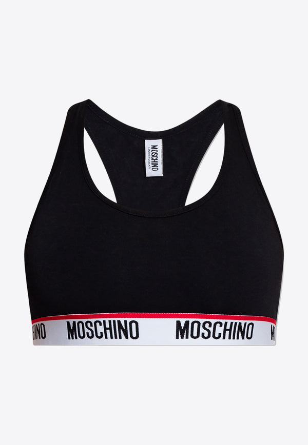 Moschino Logo-Tape Sports Bra Black 232V6 A0881 4402-0555