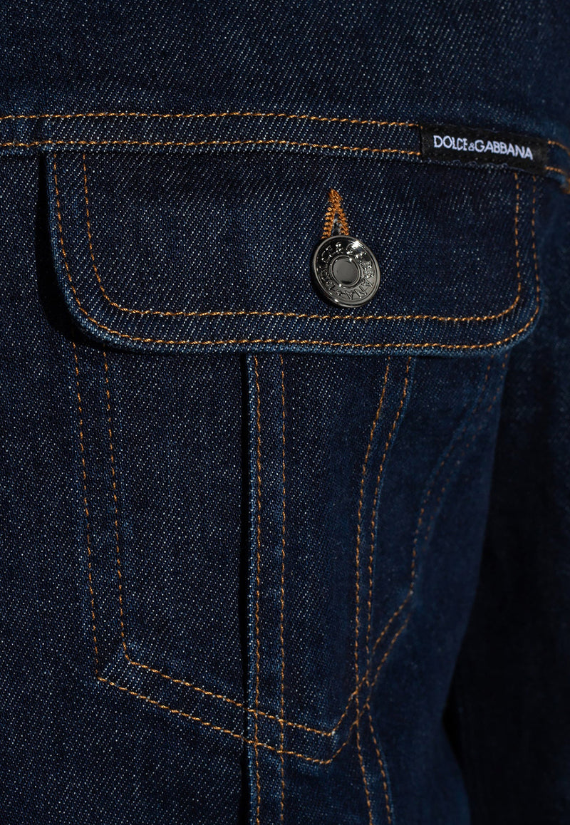 Dolce & Gabbana Logo-Patched Denim Jacket G9VZ8D G8JJ2-S9001