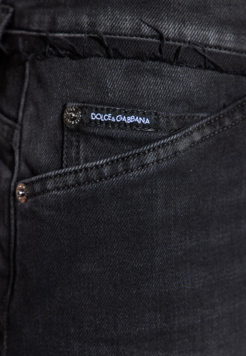 Dolce & Gabbana Logo-Printed Washed Jeans GZ29AD G8JW5-S9001