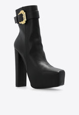 Versace Jeans 160 Baroque Buckle Platform Boots Black 75VA3S02 71570-899