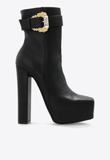 Versace Jeans 160 Baroque Buckle Platform Boots Black 75VA3S02 71570-899