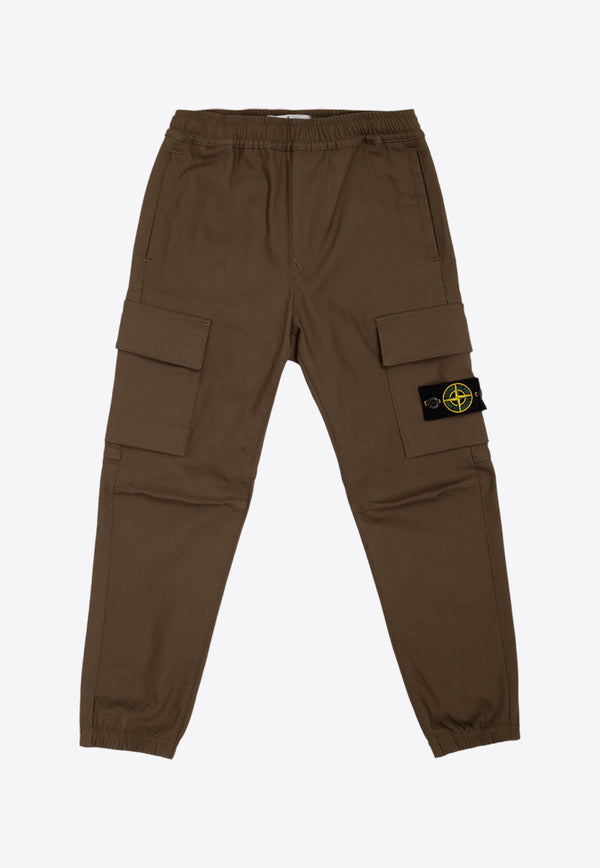 Stone Island Junior Boys Logo Patch Cargo Pants Green 791630712 0-V0054