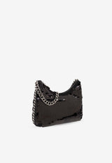 Stella McCartney Falabella Sequined Chain Shoulder Bag Black 7B0001 WP0267-1000