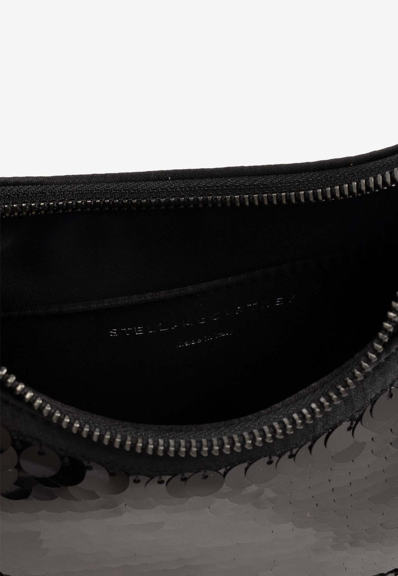 Stella McCartney Falabella Sequined Chain Shoulder Bag Black 7B0001 WP0267-1000