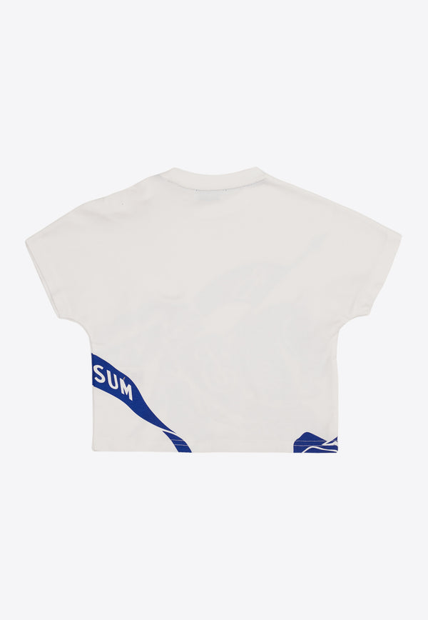 Burberry Kids Baby Girls EKD Print T-shirt White 8078325 B7347-SALT