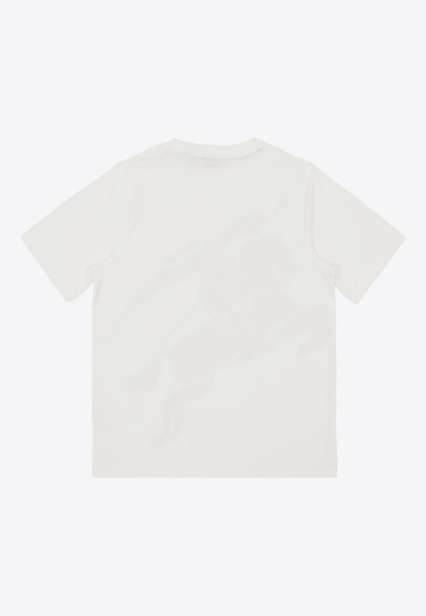 Burberry Kids Boys EKD Crewneck T-shirt White 8078326 B7347-SALT