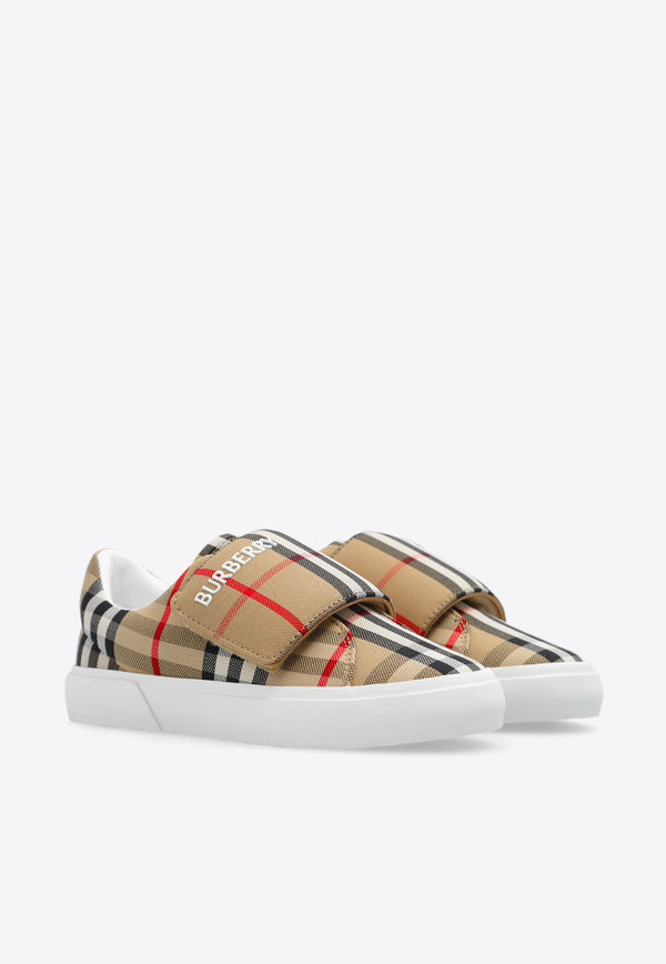 Burberry Kids Girls Check-Patterned Sneakers Beige 8079075 A7028-ARCHIVE BEIGE IP CHK