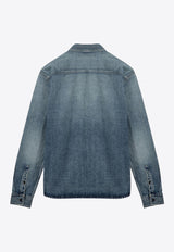 Saint Laurent Cassandre Washed Denim Shirt Denim 753029Y07JA/P_YSL-5018