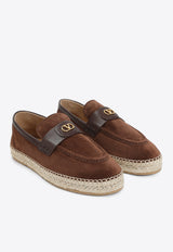 VLogo Suede Leather Espadrilles