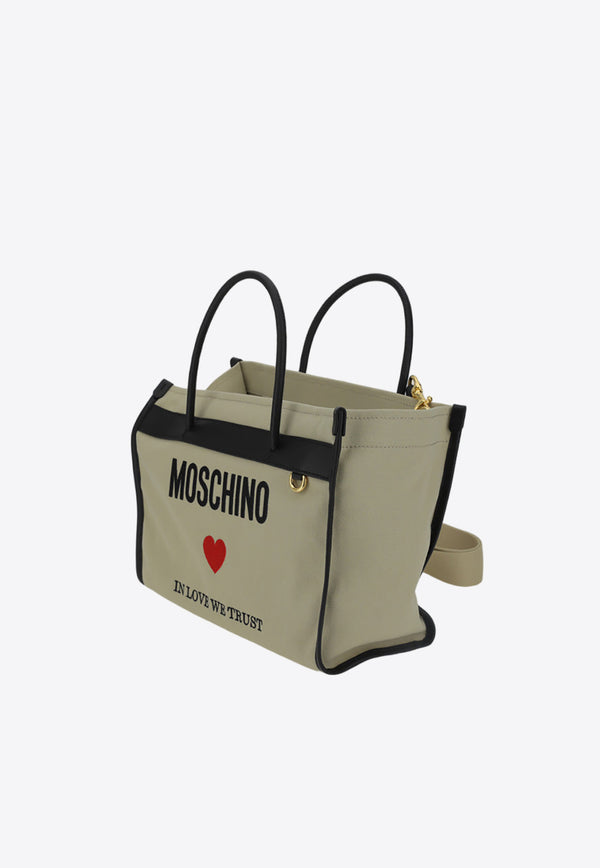 Moschino In Love We Trust Tote Bag Beige 7533_8207_A1081