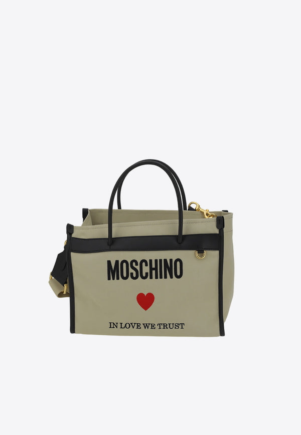 Moschino In Love We Trust Tote Bag Beige 7533_8207_A1081