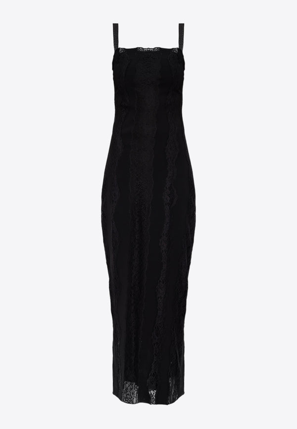 Dolce & Gabbana Sleeveless Midi Dress with Lace Inserts F6BDWT FUGKF-N0000