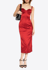 Dolce & Gabbana Sleeveless Satin Corset Midi Dress F6DIHT FURHM-R0367