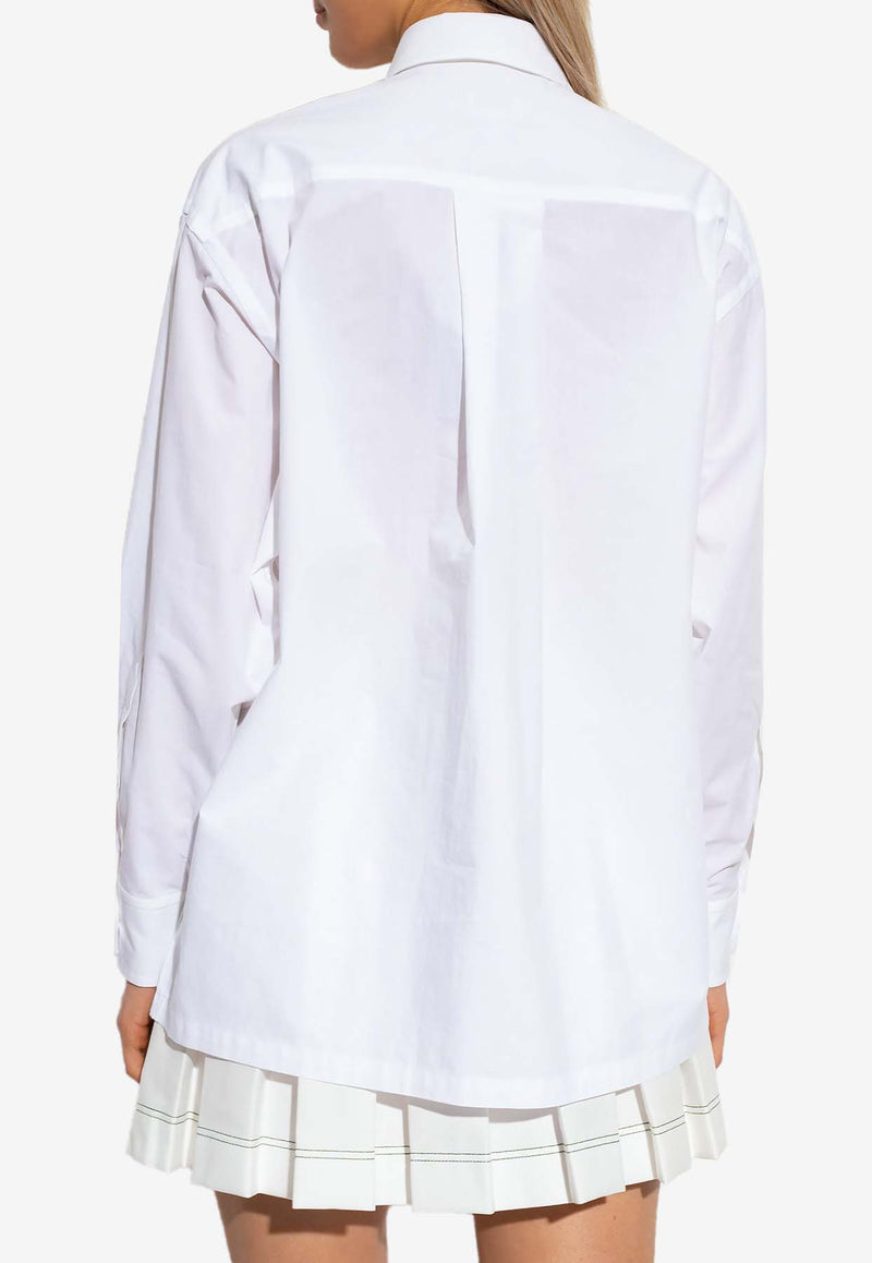 Kenzo Boke Flower Crest Long-Sleeved Shirt White FD52CH091 9LH-01