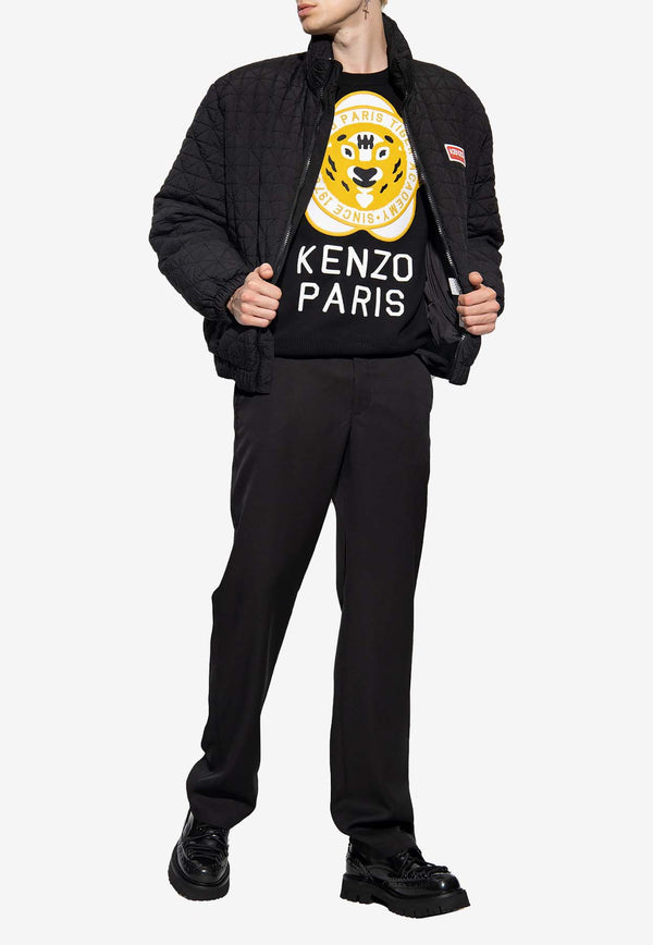 Kenzo Sashiko Stitch Zip-Up Puffer Jacket Black FD65OU138 9NN-99