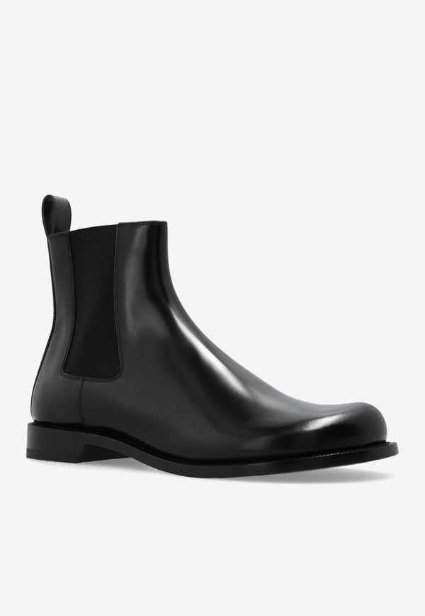 Loewe Campo Leather Chelsea Boots Black M816S05X24 0-BLACK