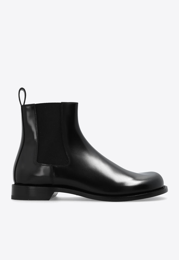 Loewe Campo Leather Chelsea Boots Black M816S05X24 0-BLACK