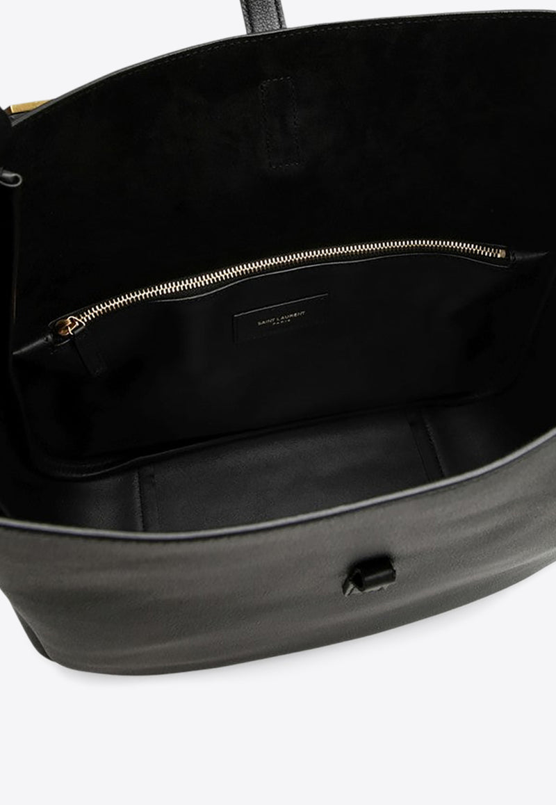 Saint Laurent Large Le 5 À 7 Calf Leather Shoulder Bag Black 753837AAAUQ/P_YSL-1000