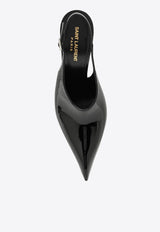 Saint Laurent Nico 110 Patent Leather Slingback Pumps Black 7553681TV00/N_YSL-1000