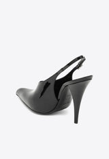 Saint Laurent Nico 110 Patent Leather Slingback Pumps Black 7553681TV00/N_YSL-1000