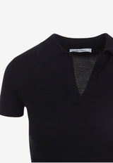 Albero Ribbed Knit Polo T-shirt