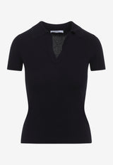 Albero Ribbed Knit Polo T-shirt