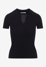 Albero Ribbed Knit Polo T-shirt
