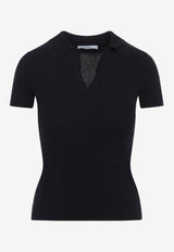Albero Ribbed Knit Polo T-shirt