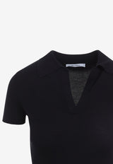 Albero Ribbed Knit Polo T-shirt