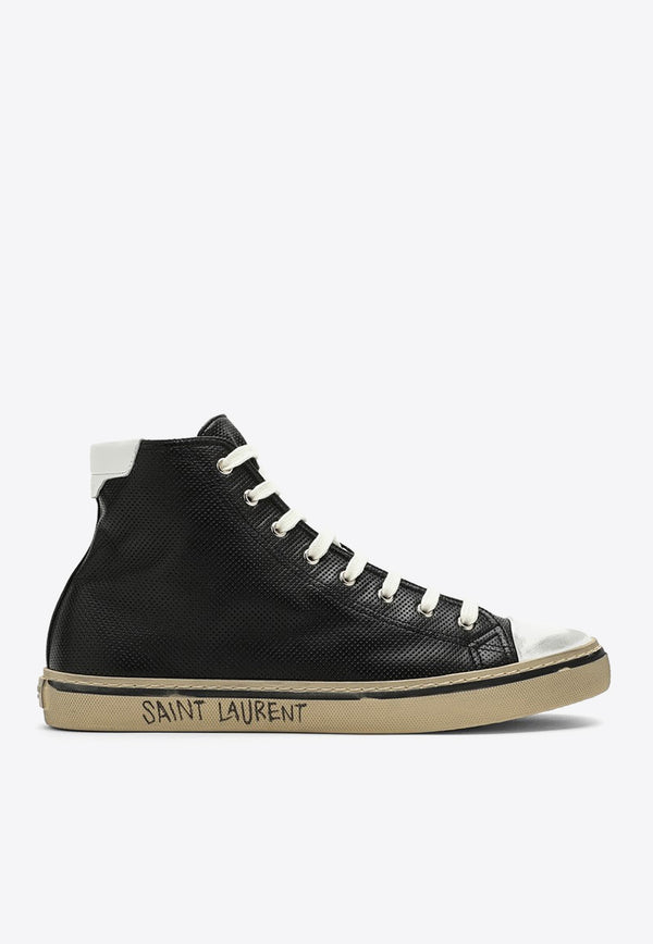 Saint Laurent Leather High-Top Sneakers Black 757320AACLQ/N_YSL-1090