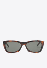 Saint Laurent Rectangular-Frame Logo Sunglasses Gray 758444Y9956/R_YSL-2359
