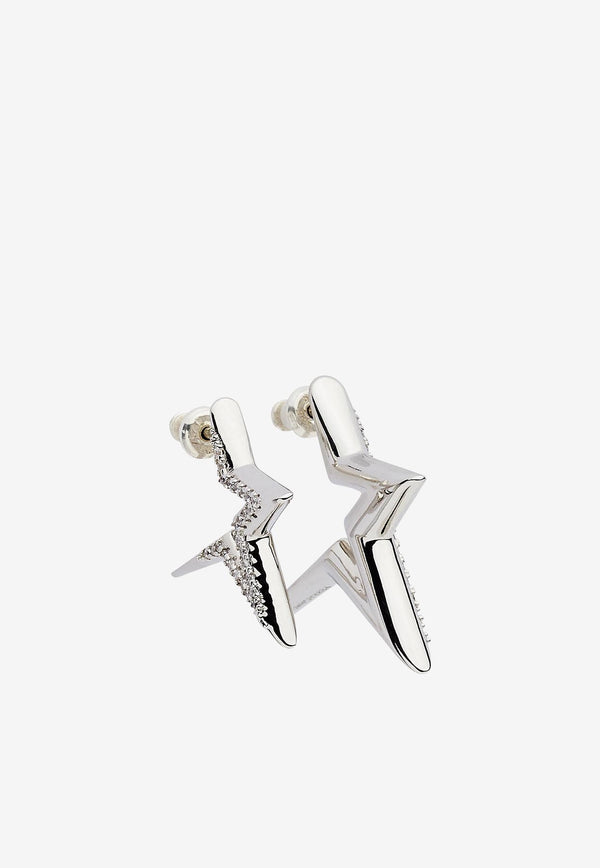 Salvatore Ferragamo 3D Crystal-Embellished Star Earrings 760642 EAR FUTSTRS 764438 PLD/CRYSTAL Silver