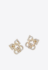 Ferragamo Four Gancini Crystal Stud Earrings Gold 760862 EAR 4GANCRYS 785150 ORO/CRYSTAL