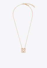 Ferragamo Four Gancini Crystal Pendant Necklace Rose Gold 760867 NKL 4GANCRY 785168 ORO/ROSA