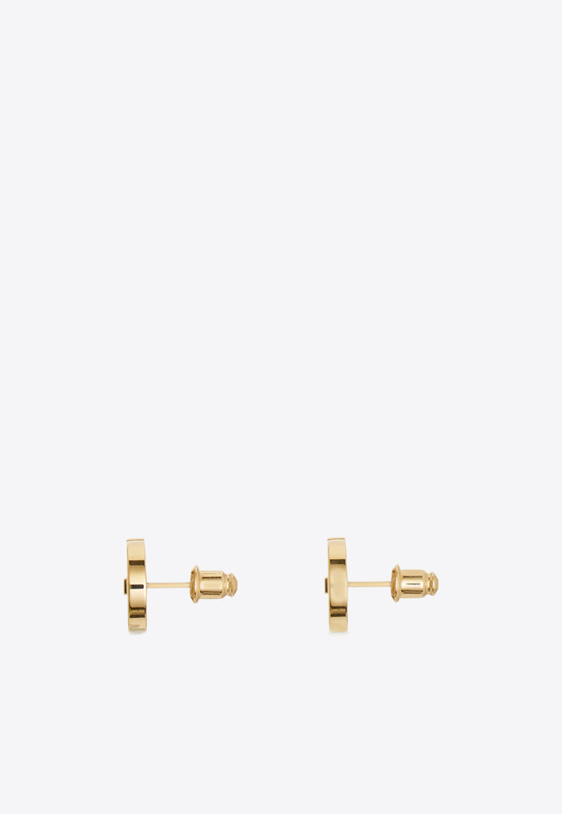 Ferragamo Double Gancini Stud Earrings Gold 760868 EAR 2GANCI 785178 ORO CHIARO