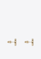 Ferragamo Double Gancini Crystal Stud Earrings Gold 760871 EAR 2GANCRYS 785180 FROZEN DEW