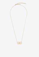 Ferragamo Double Gancini Pendant Necklace Gold 760872 NKL 2GAN 785181 ORO