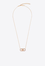 Ferragamo Double Gancini Crystal Pendant Necklace Rose Gold 760875 NKL 2GANCRY 785182 ORO/ROSA