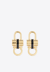 Ferragamo Padlock Stud Earrings with Resin Gold 760879 EAR LUCENAME 785440 NA
